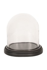 . Glass dome black oval small 17x14x18 cm