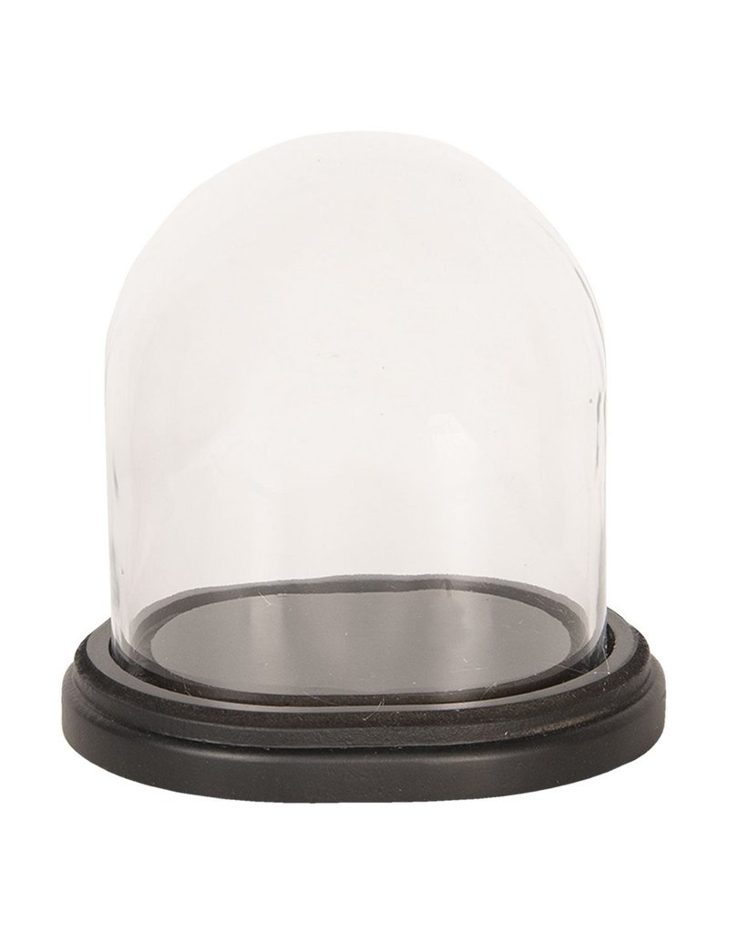 . Glass dome black oval small 17x14x18 cm