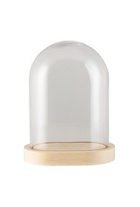 . Glass dome oval blanco 17x12x23 cm