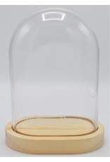 . Glass dome oval blanco 17x12x23 cm