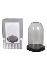 . Glass dome black LED medium 14 x 22cm