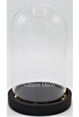 . Glass dome black LED medium 14 x 22cm