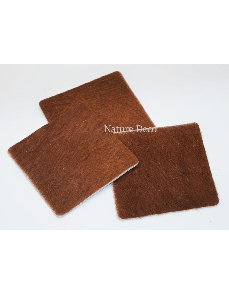 . Cow hide coaster square 9,5cm