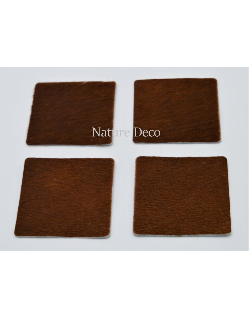 . Cow hide coaster square 9,5cm