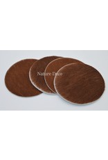 . Cow hide coaster round 10cm