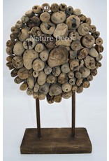 . Driftwood decoration circle on stand 45cm