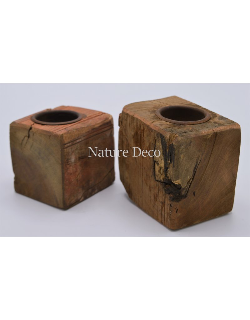 . Wooden tea light holder