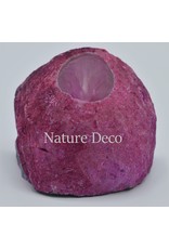 . Agate tea light holder tea light holder 8-10cm high Pink