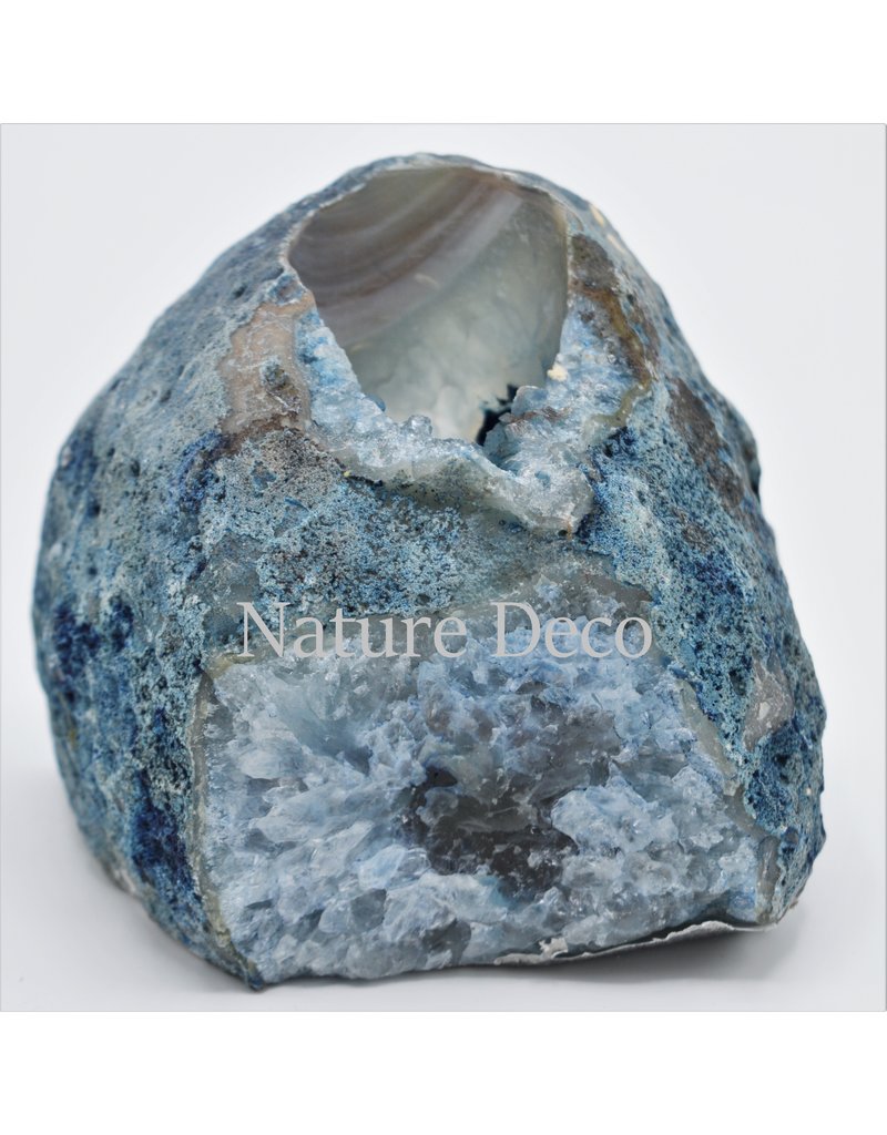 . Agate tea light holder tea light holder 8-10cm high Blue