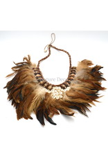 . Decorative necklace with feathers and shells