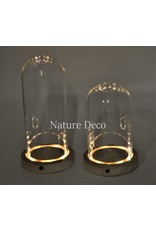 Nature Deco Glass dome blanco wood LED 10x15,5cm OFFER PRICE!