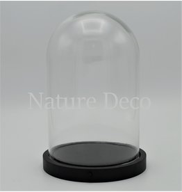 Nature Deco Glass dome black LED 14x21,5cm
