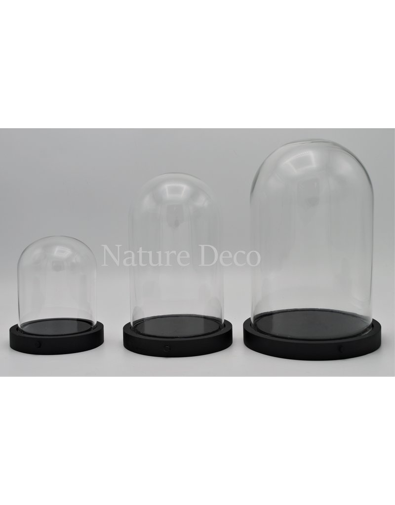 Nature Deco Glass dome black LED 17x25,5cm OFFER PRICE!