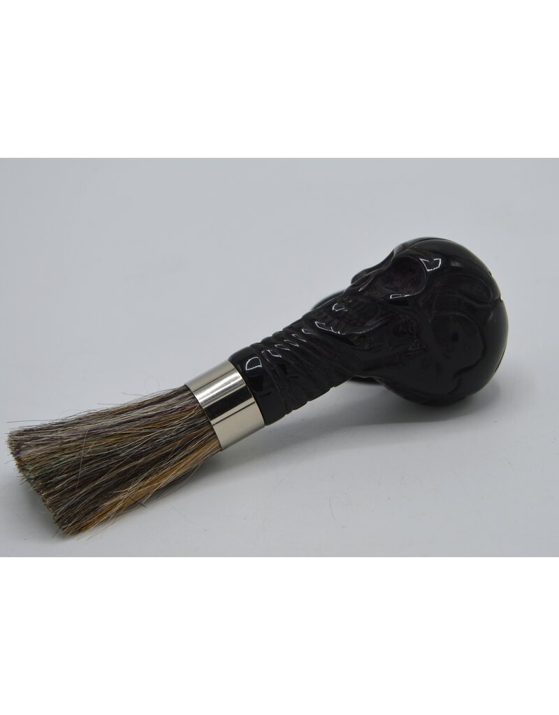 . shaving brush skull black