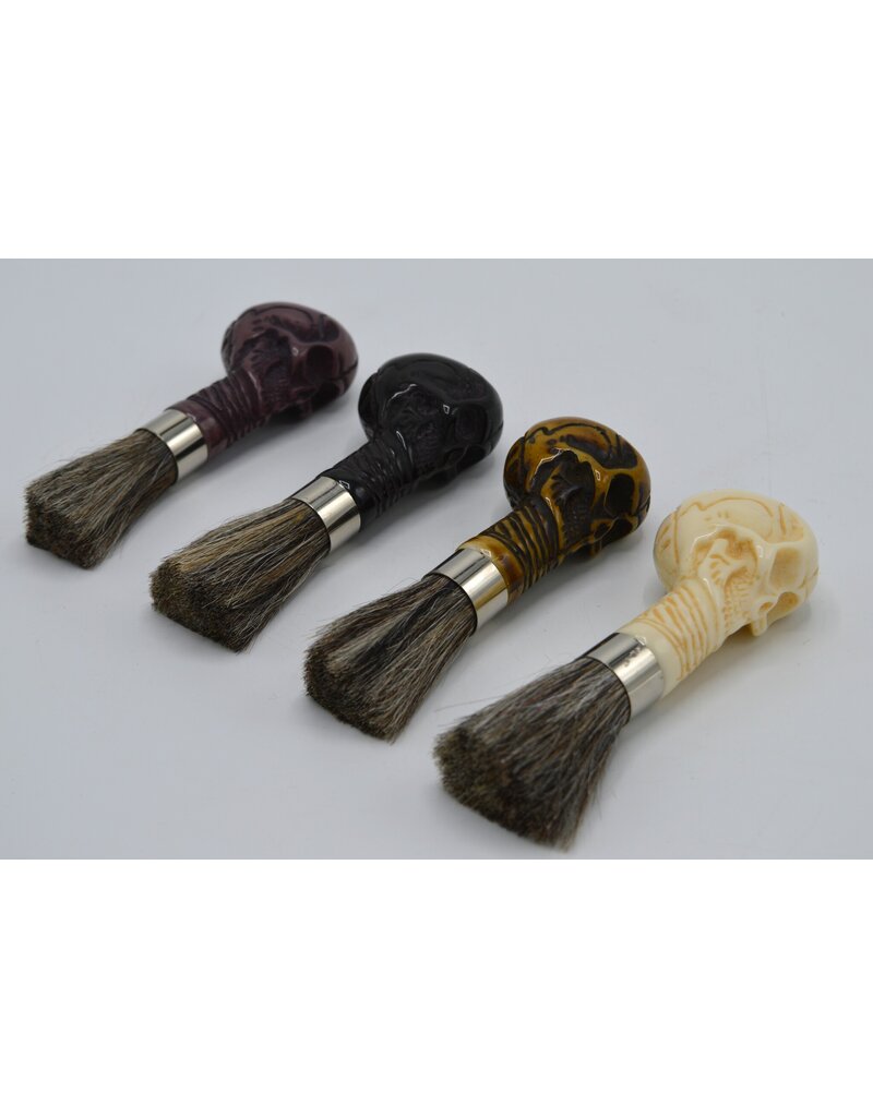 . shaving brush skull purple