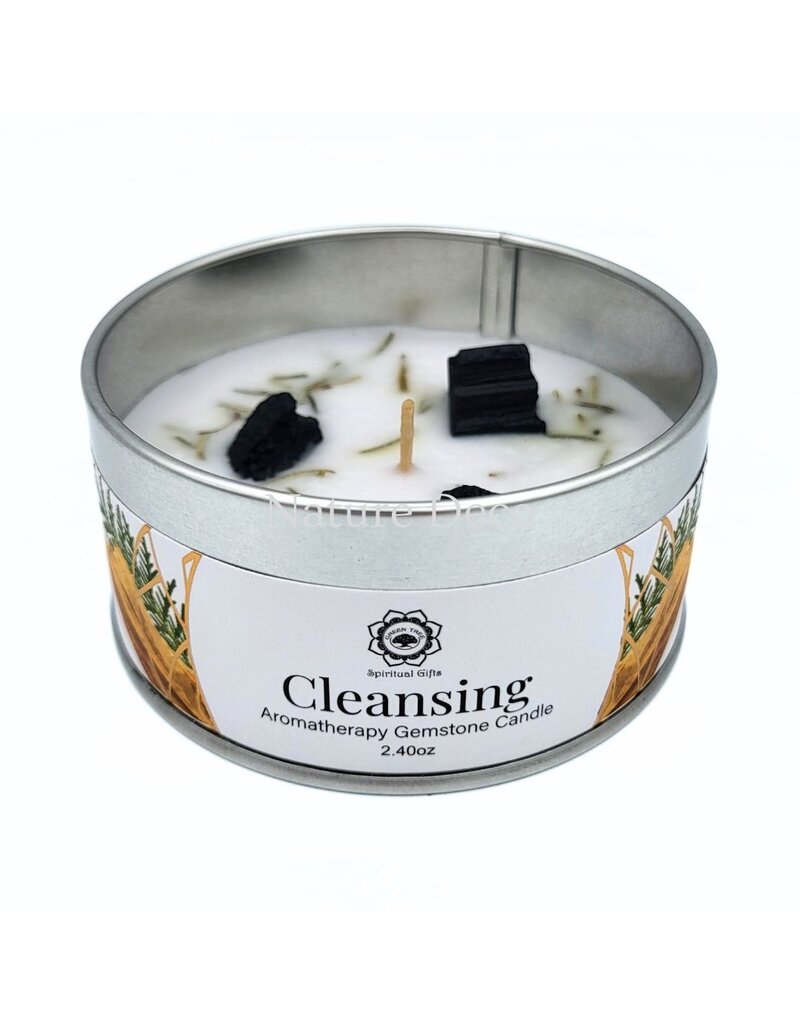 . Aromatherapie edelsteen kaars Cleansing Sandalwood