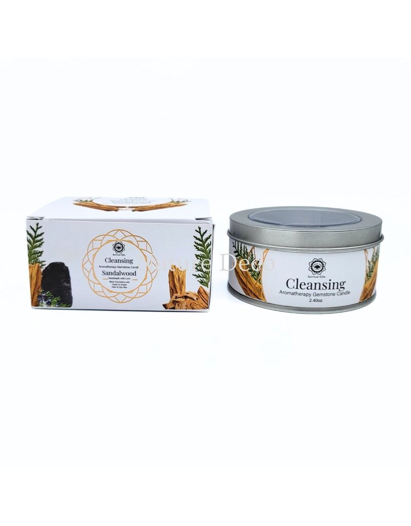 . Aromatherapie edelsteen kaars Cleansing Sandalwood