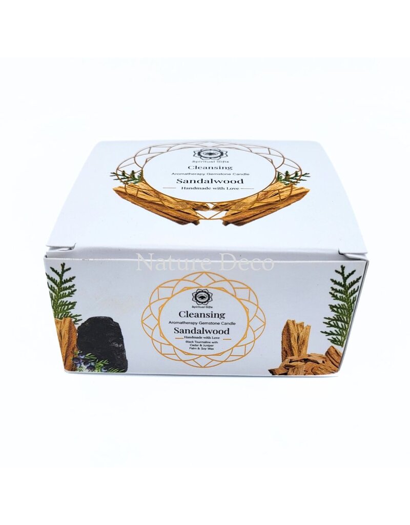 . Aromatherapie edelsteen kaars Cleansing Sandalwood
