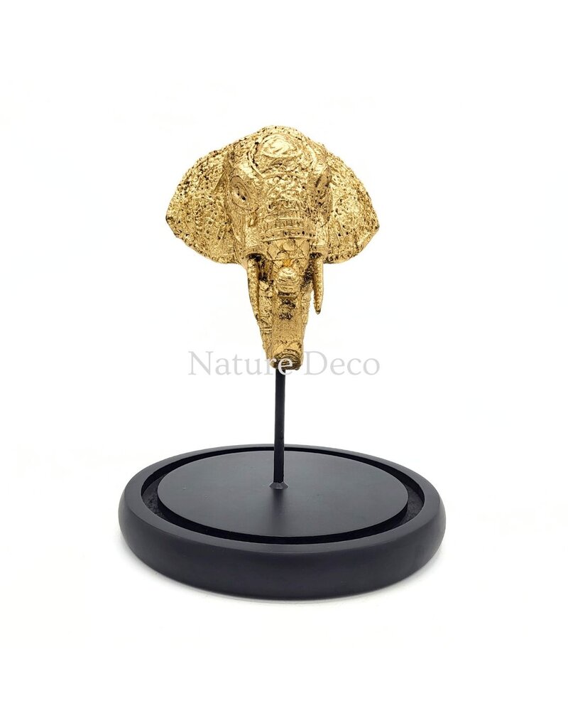 PTMD Gouden olifant in stolp 17 x 17 x 25 cm PTMD