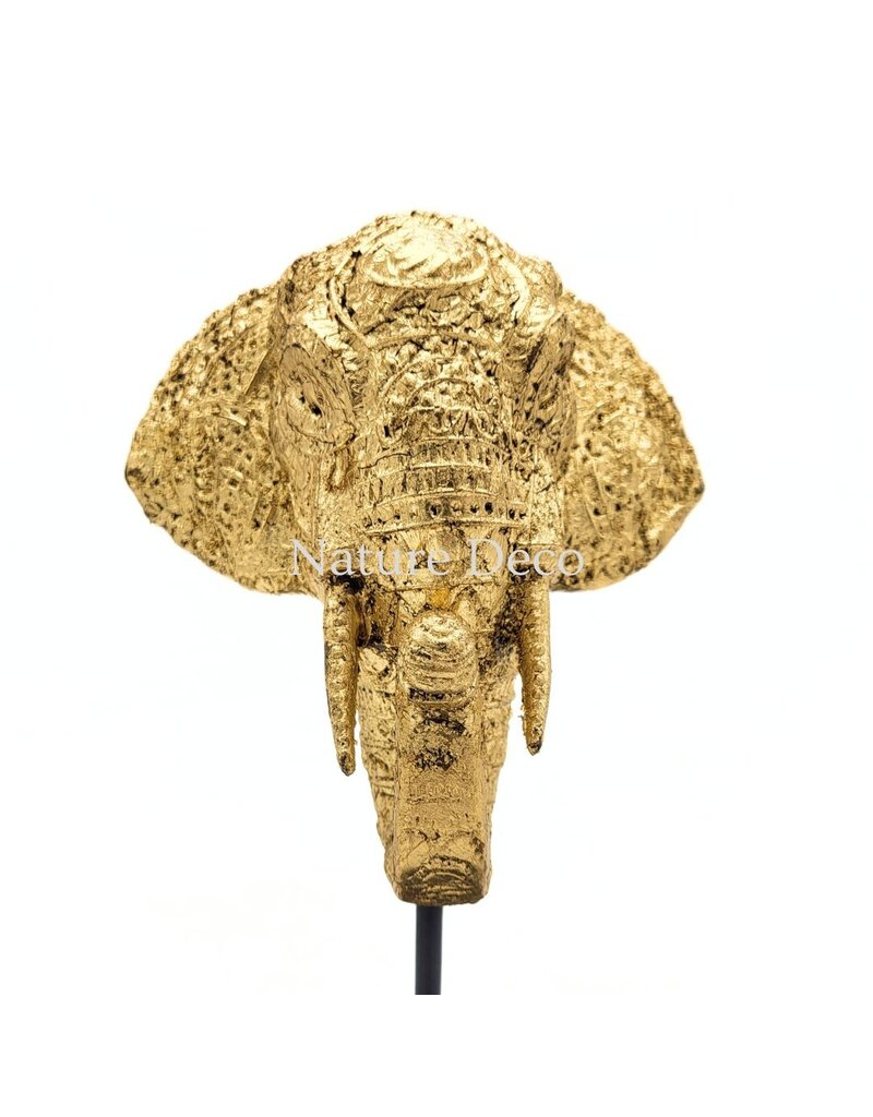 PTMD Gouden olifant in stolp 17 x 17 x 25 cm PTMD