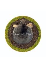 . Stuffed mole in soil (upper body visible) 11 x 11 x 9 cm