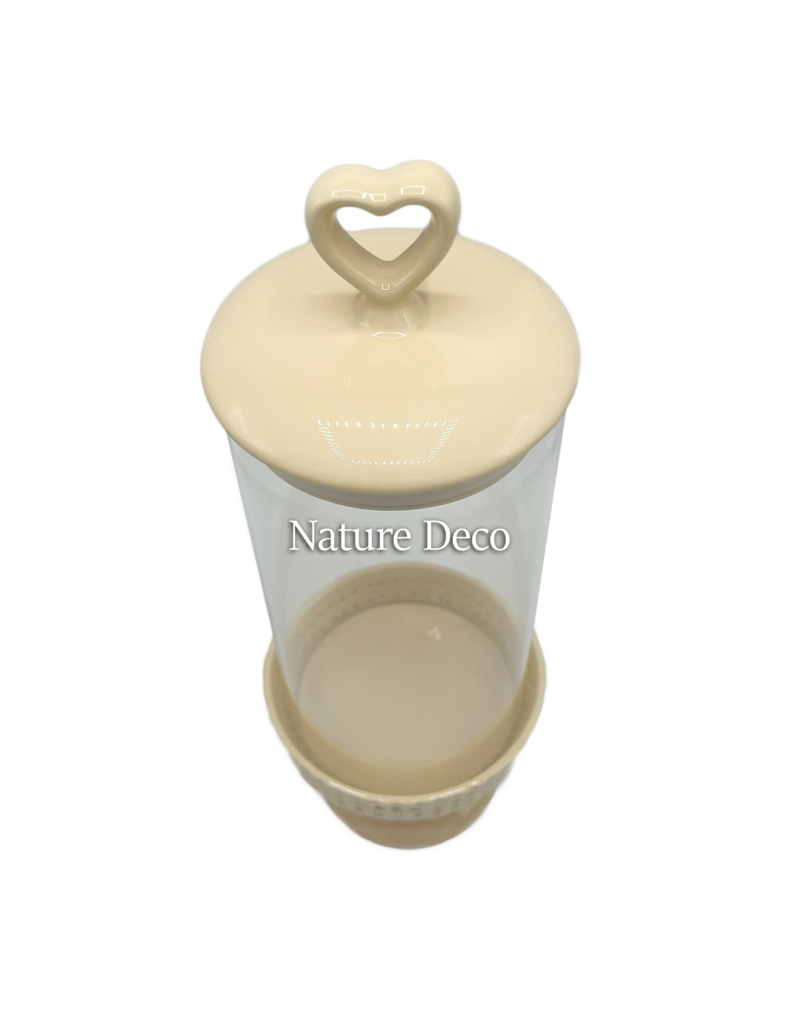 . Hart stolp keramiek & glas 32cm x Ø12