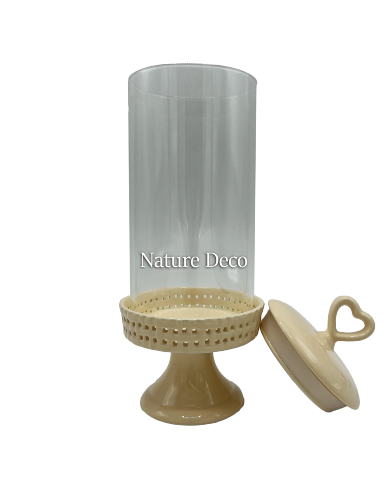 . Hart stolp keramiek & glas 32cm x Ø12