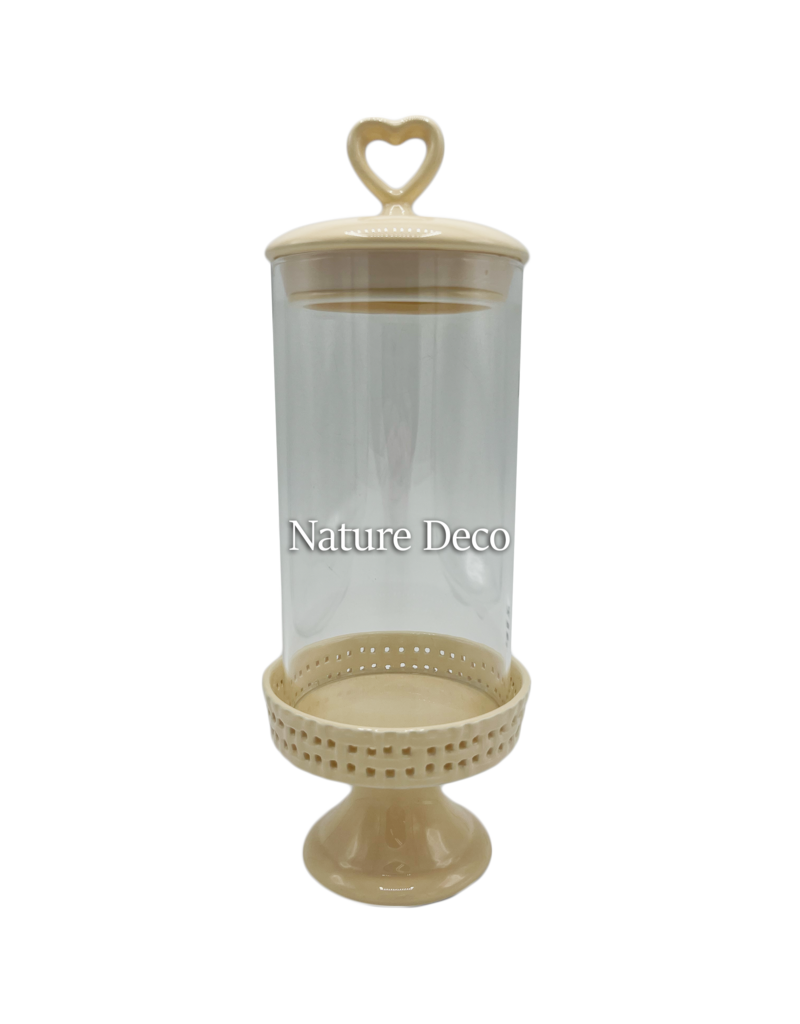 . Hart stolp keramiek & glas 32cm x Ø12