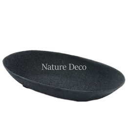 . Oval metal dish
