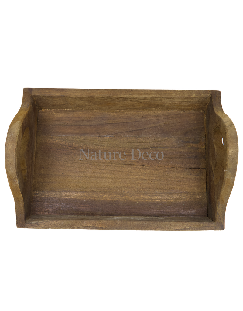 . Rustieke houten dienblad 30 x 20 x 8,5 cm