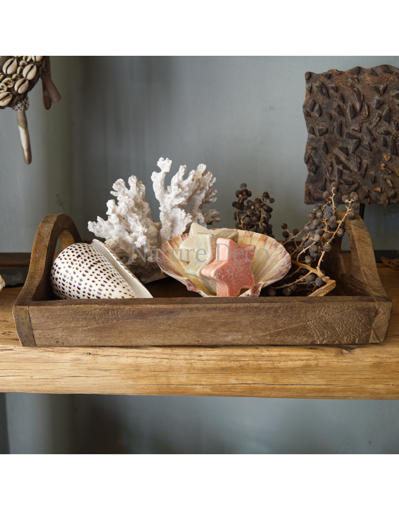 . Rustieke houten dienblad 30 x 20 x 8,5 cm