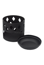 . Black metal fragrance burner