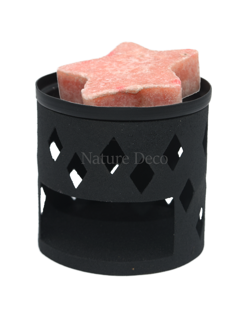 . Black metal fragrance burner