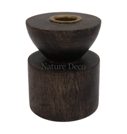 . Dark wood candlestick