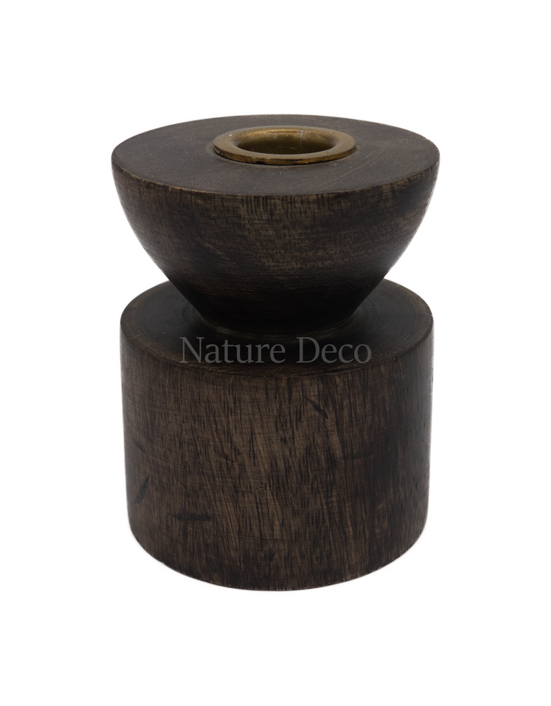 . Dark wood candlestick