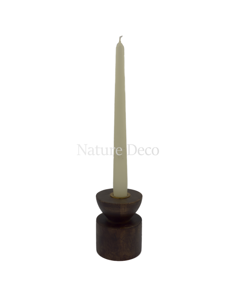 . Dark wood candlestick