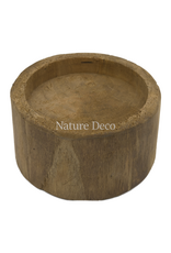 . Robust wooden candle holder