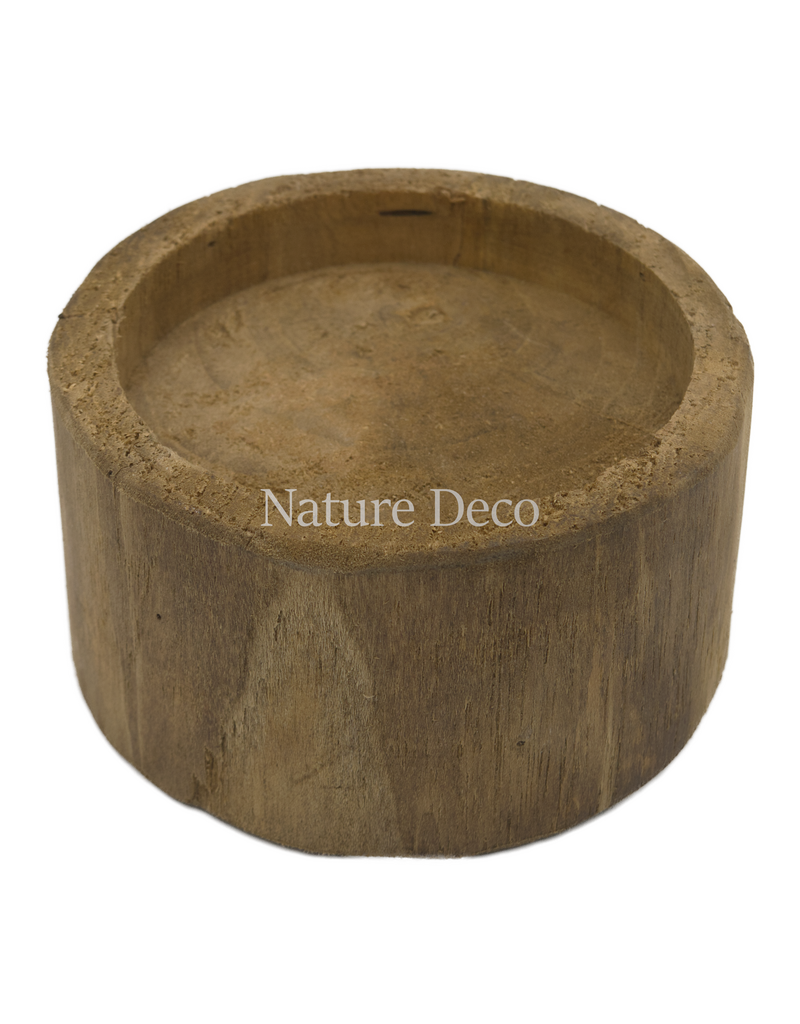 . Robust wooden candle holder