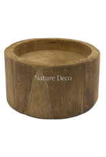 . Robust wooden candle holder