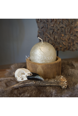 . Robust wooden candle holder