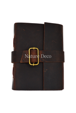 . Leather notebook with buckle