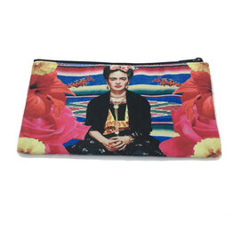 Etui canvas rood bloem 5