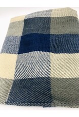 Vlakken sjaal blauw/beige 3