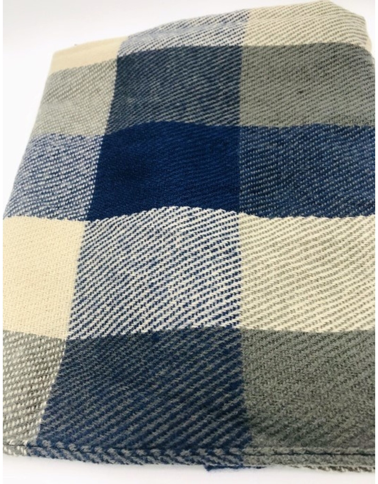 Vlakken sjaal blauw/beige 3