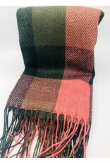 Vlakken sjaal groen/roze 2