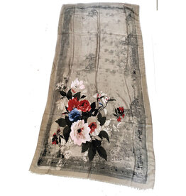 Sjaal bloem kaki