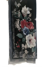 Sjaal bloem zwart