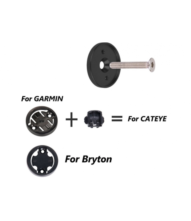 Stuurpen Mount Top Cap Houder geschikt voor Garmin Edge, Bryton en Cateye