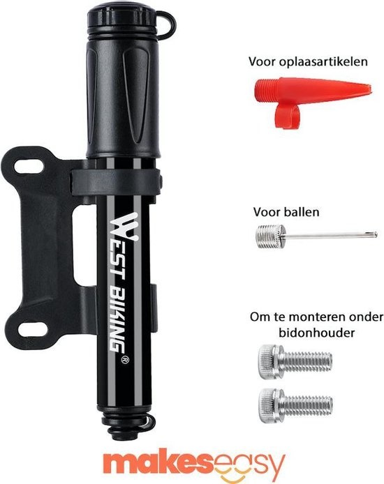 Fietspomp Racefiets Mini Fietspomp Met Flexible slang 8 Bar Zwart Wielerkoopjes.nl