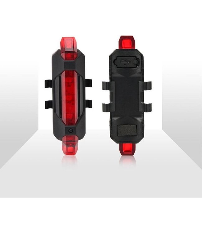 LED Fietsverlichting Set - Voorlicht en Achterlicht - USB Oplaadbaar - Zwart